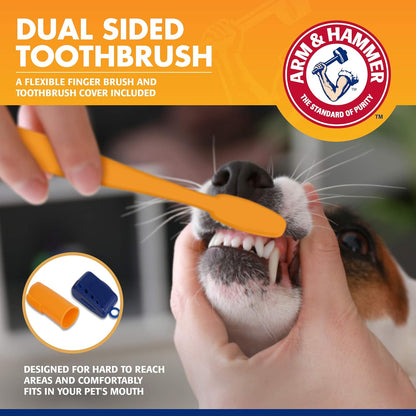 for Pets Tartar Control Dog Dental Care Kit, Banana Mint Flavor Toothpaste with Baking Soda, Double-Sided Toothbrush and Finger Brush Included, 2.5 Oz, 3-Piece